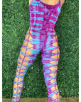 Violet & Blue Weaved Festival Jumpsuit
