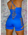 Blue Flower Weaved Festival Romper