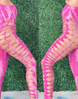 Pink Weaved Tie-Dye Festival Jumpsuit