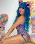 Blue & Violet Tie-Dye Festival Romper