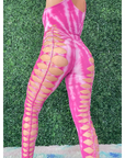 Pink Weaved Tie-Dye Festival Jumpsuit