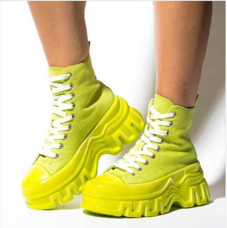 Neon yellow high tops hotsell