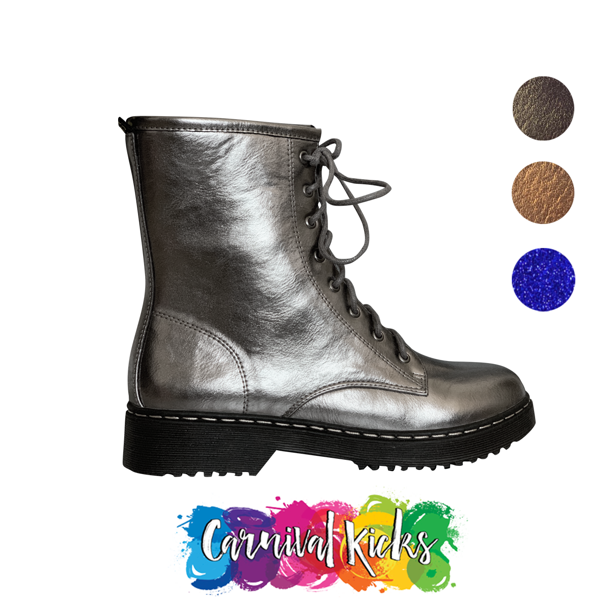 Baddie Combat Boots - Gunmetal - Grey - (With color swatches)