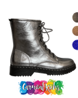 Baddie Combat Boots - Gunmetal - Grey - (With color swatches)