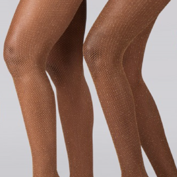 V-Cut Skintone Glitter Fishnet Body Stockings V Shape Mesh